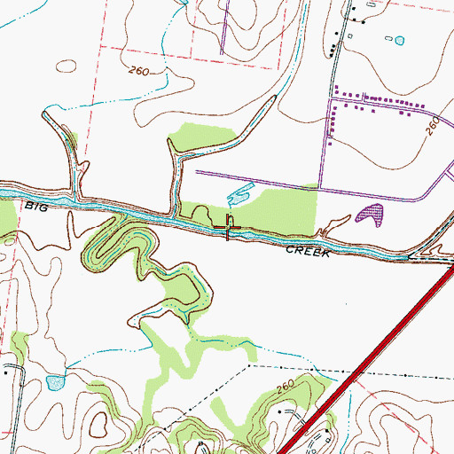 Topographic Map of Big Creek Drainage Canal, TN