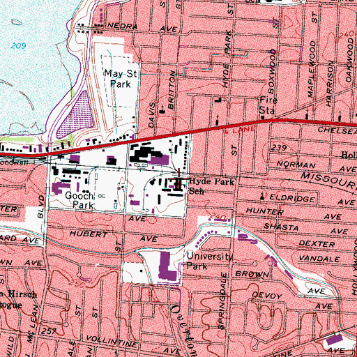 Topographic Map of Hyde Park School (historical), TN