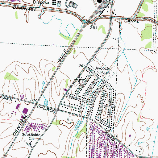 Topographic Map of Millington Church of Christ, TN