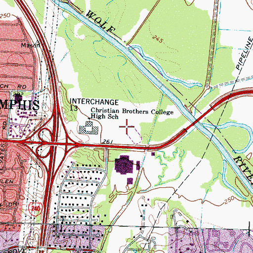 Topographic Map of Baptist Hospital East (historical), TN
