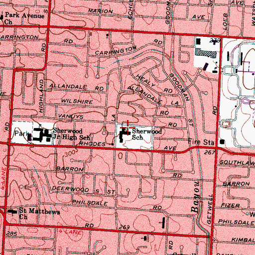 Topographic Map of Sherwood Elementary School, TN