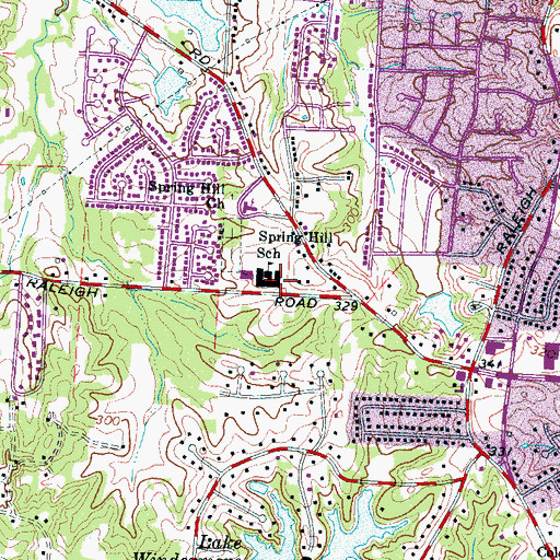 Topographic Map of Spring Hill Elementary School, TN