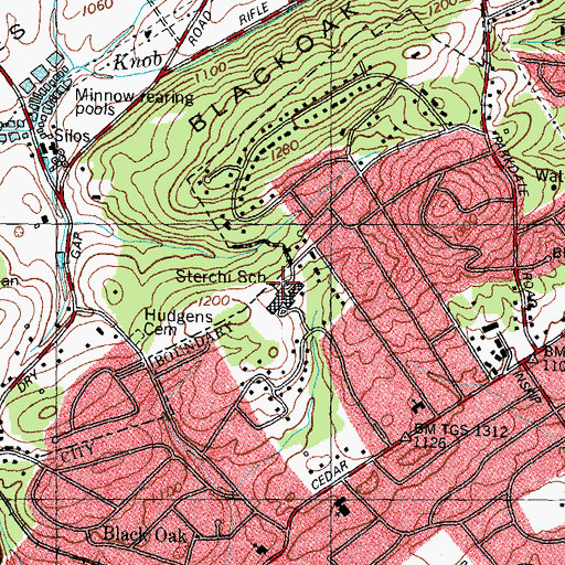 Topographic Map of Sterchi Elementary School, TN