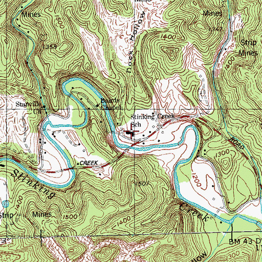 Topographic Map of Stinking Creek Elementary School, TN