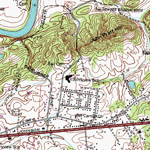 Topographic Map of Sunnyview Elementary School, TN