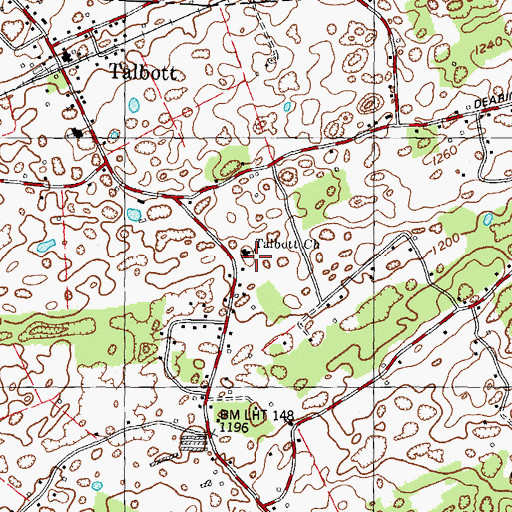 Topographic Map of Talbott Elementary School, TN