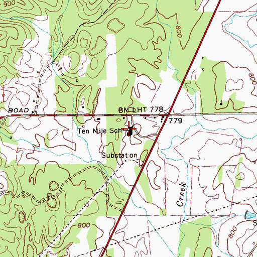 Topographic Map of Ten Mile Elementary School, TN