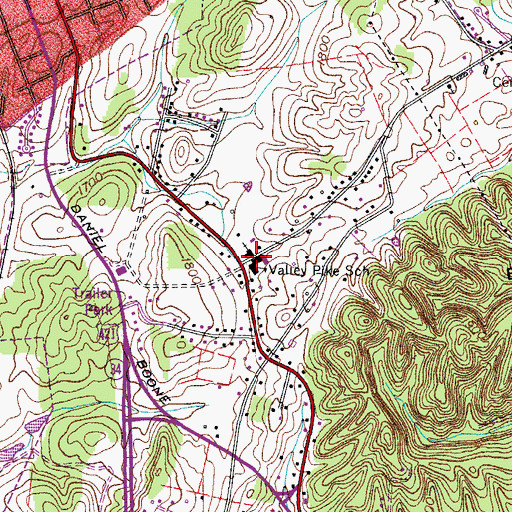 Topographic Map of Valley Pike Elementary School, TN