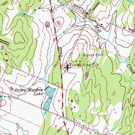 Topographic Map of Valley View Elementary School, TN