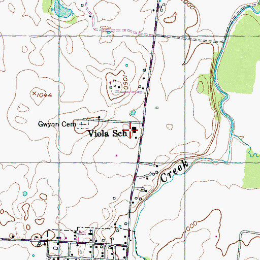 Topographic Map of Viola Elementary School, TN