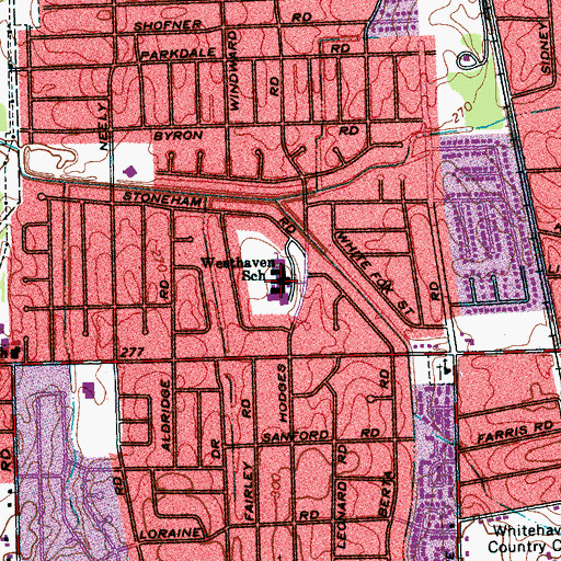 Topographic Map of Westhaven Elementary School, TN