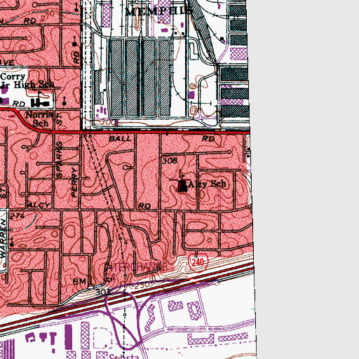 Topographic Map of Alcy Elementary School, TN