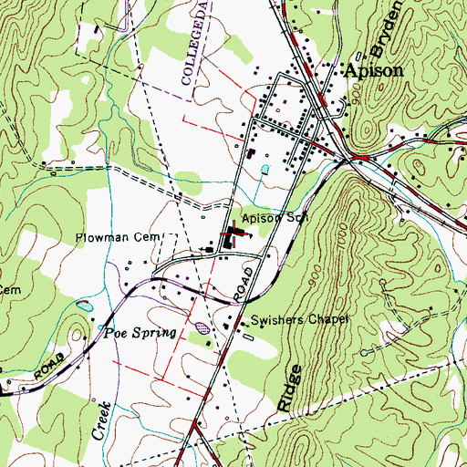 Topographic Map of Apison Elementary School, TN