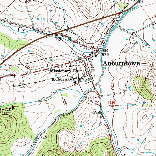 Topographic Map of Auburn Elementary School, TN