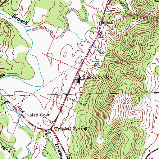 Topographic Map of Black Fox Elementary School, TN