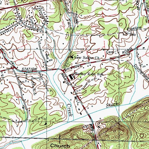 Topographic Map of Bonny Kate Elementary School, TN