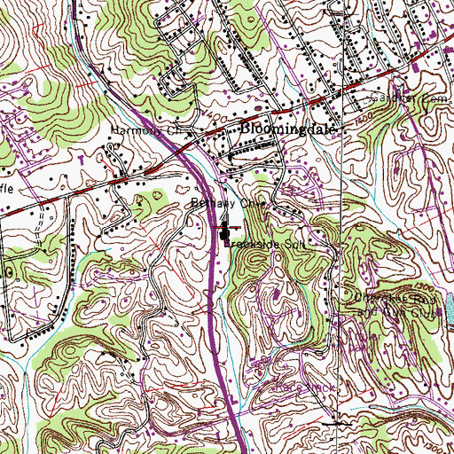 Topographic Map of Brookside Elementary School, TN