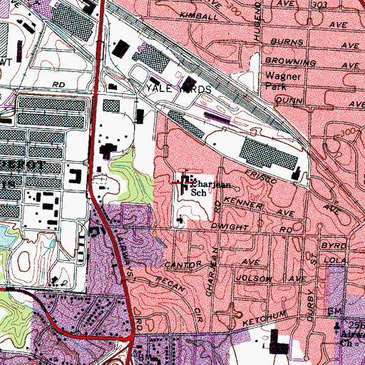 Topographic Map of Charjean Elementary School, TN