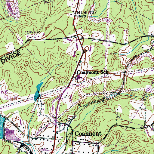 Topographic Map of Coalmont Elementary School, TN