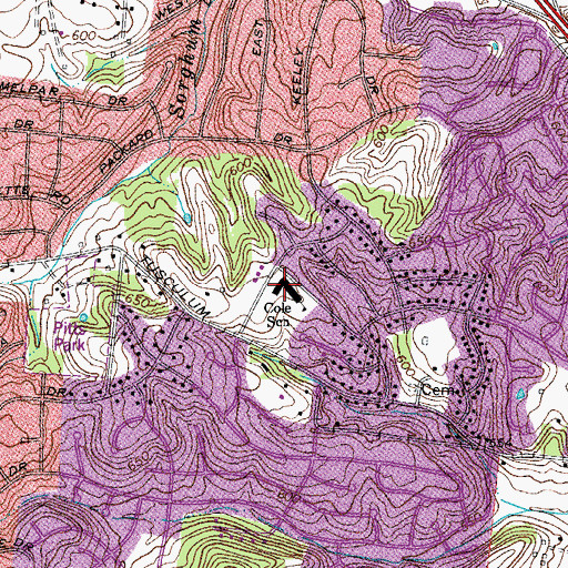 Topographic Map of Cole Elementary School, TN