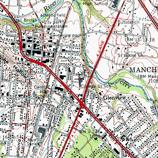Topographic Map of College Street Elementary School, TN