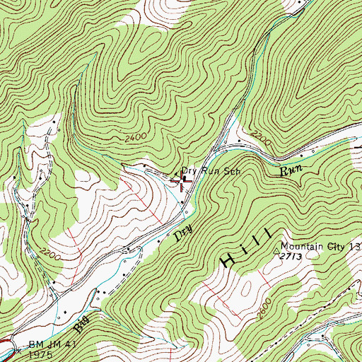 Topographic Map of Dry Run Elementary School, TN