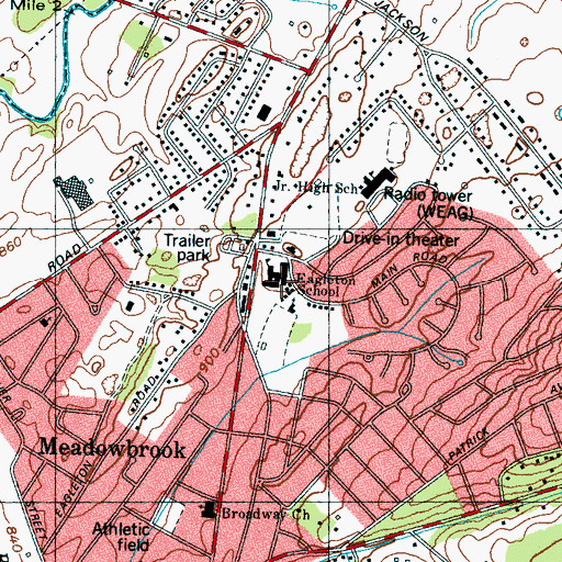 Topographic Map of Eagleton Elementary School, TN