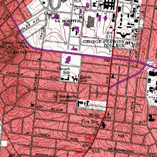 Topographic Map of Eakin Elementary School, TN