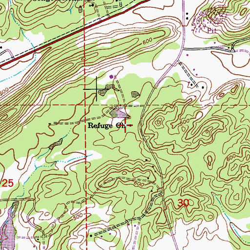 Topographic Map of Refuge Baptist Church, AL
