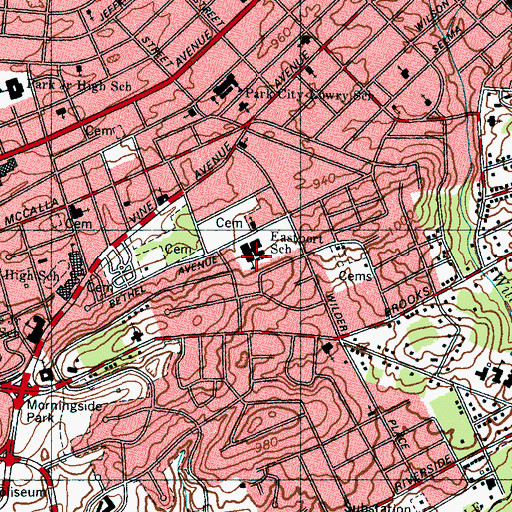 Topographic Map of Eastport Elementary School, TN