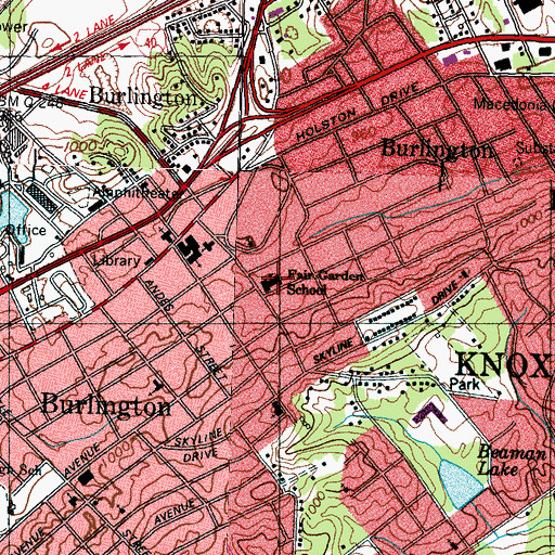 Topographic Map of Fair Garden Elementary School, TN