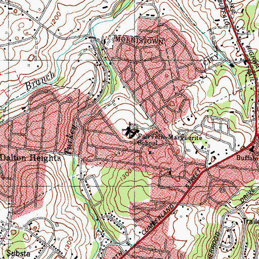 Topographic Map of Fairview Marguerite Elementary School, TN