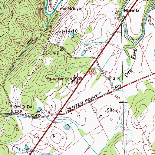 Topographic Map of Fairview Elementary School, TN