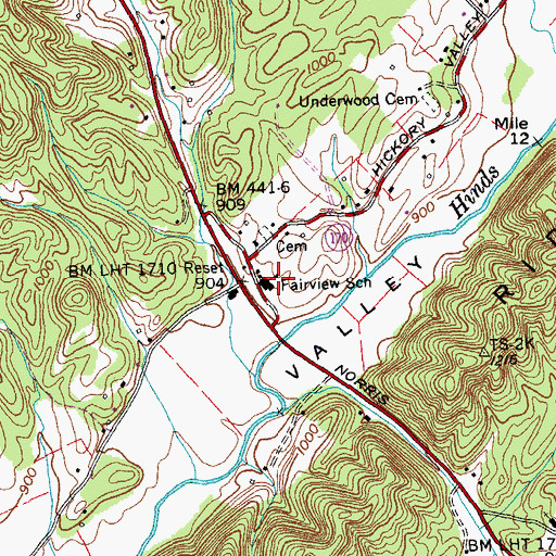 Topographic Map of Fairview Elementary School, TN