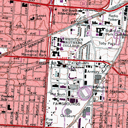 Topographic Map of Fairview Junior High School, TN