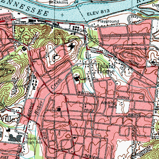 Topographic Map of Giffin Elementary School, TN