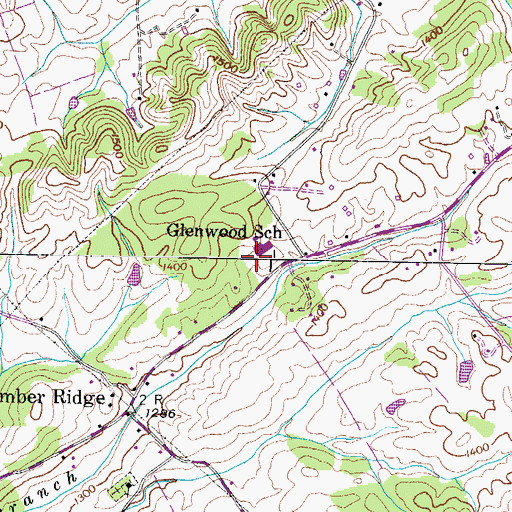 Topographic Map of Glenwood Elementary School, TN