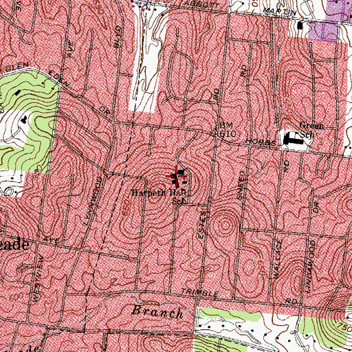 Topographic Map of Harpeth Hall Middle School, TN