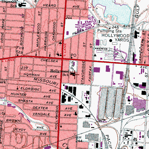 Topographic Map of Hollywood Elementary School, TN