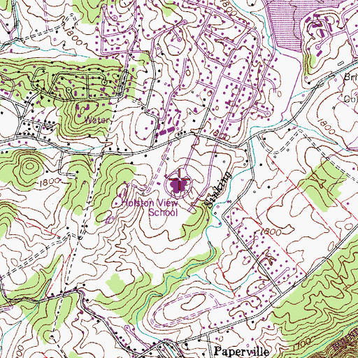 Topographic Map of Holston View Elementary School, TN