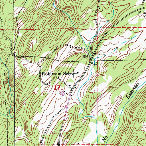 Topographic Map of Robinson School, AL