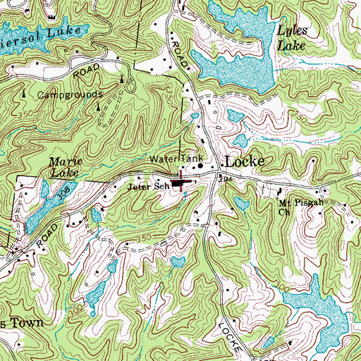 Topographic Map of E E Jeter Elementary School, TN