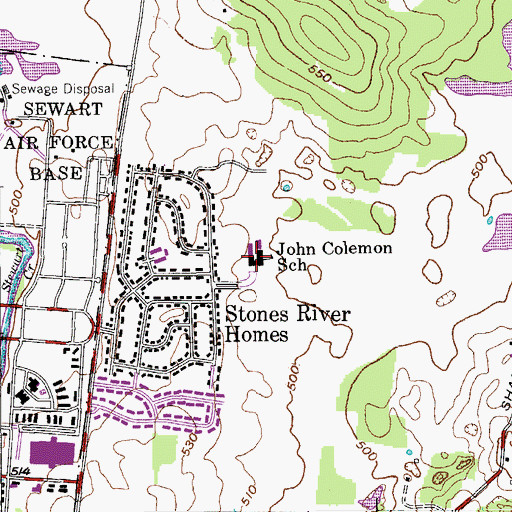 Topographic Map of Coleman Elementary School, TN