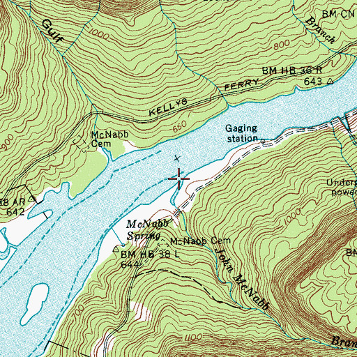 Topographic Map of John McNabb Branch, TN