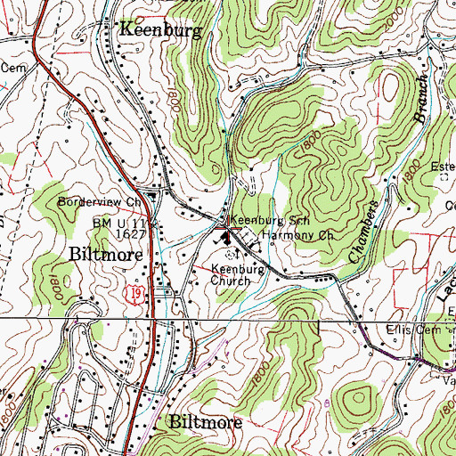Topographic Map of Keenburg Elementary School, TN