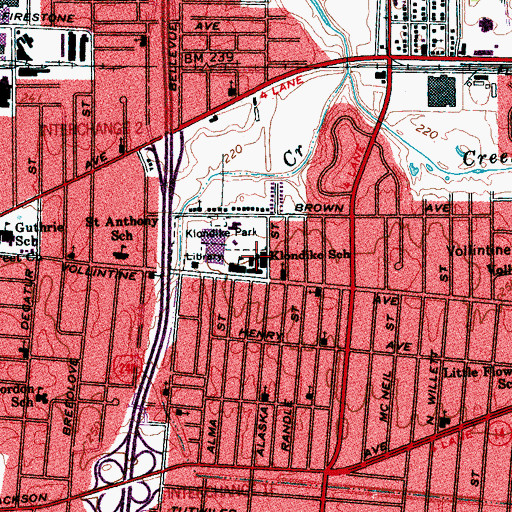 Topographic Map of Klondike Elementary School, TN