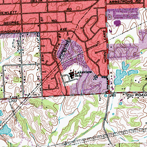 Topographic Map of Lakeview Elementary School, TN