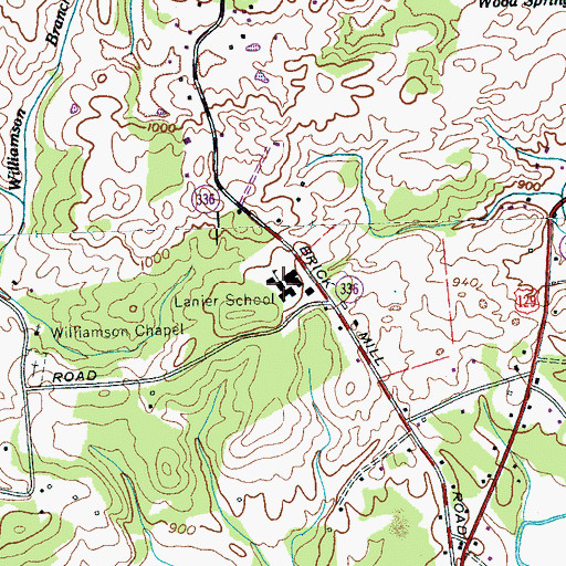 Topographic Map of Lanier High School, TN