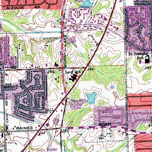Topographic Map of Levi Elementary School, TN