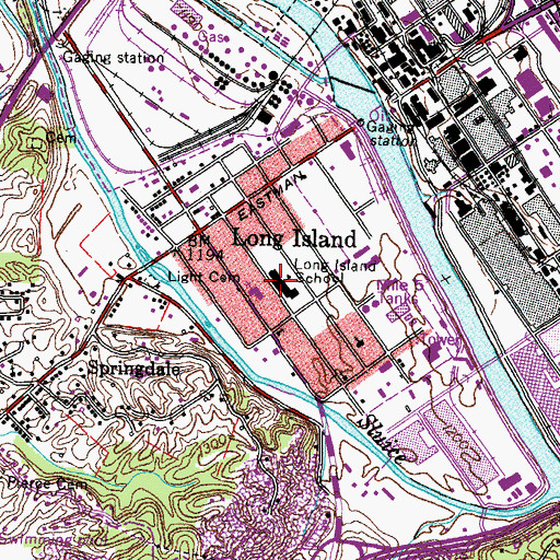 Topographic Map of Long Island Elementary School, TN
